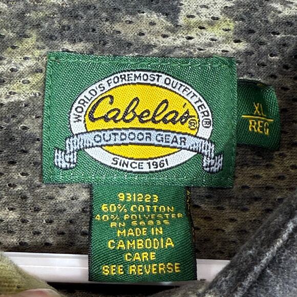 Cabelas Button Shirt L/S‎ Mens XL Camouflage - Picture 6 of 15